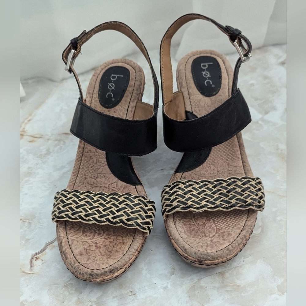 BOC Woman's Wedge  Ankle Strap Shoes Size 9 M